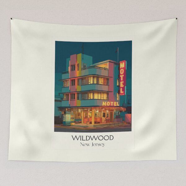 Item preview, Wildwood New Jersey Motel | Doo Wop Architecture Art designed and sold by TuncGK.