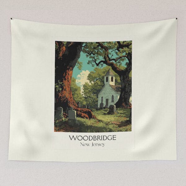 Item preview, Woodbridge New Jersey History | Colonial Church Art Print designed and sold by TuncGK.