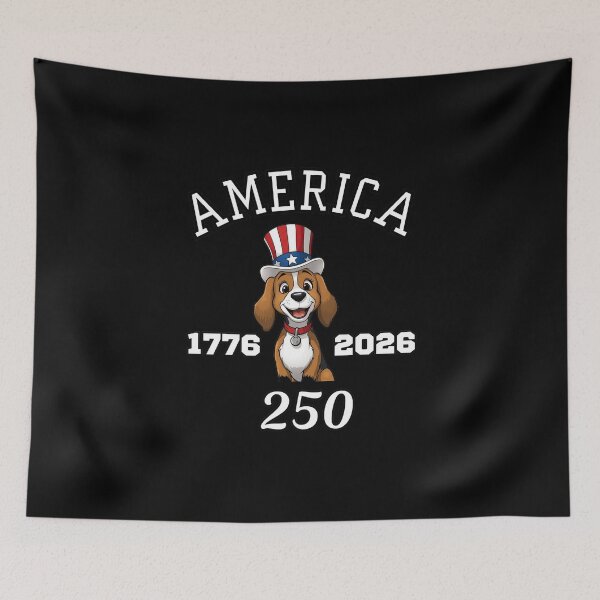 Item preview, Beagle Dog Fourth of July America 250 1776 to 2026 designed and sold by Draculaura2009.