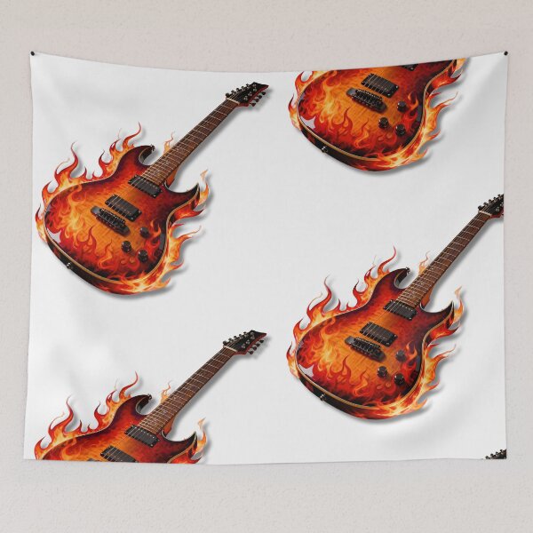 Item preview, AN ELECTRIC GUITAR FLAMES AND FIRE designed and sold by infinitearte.