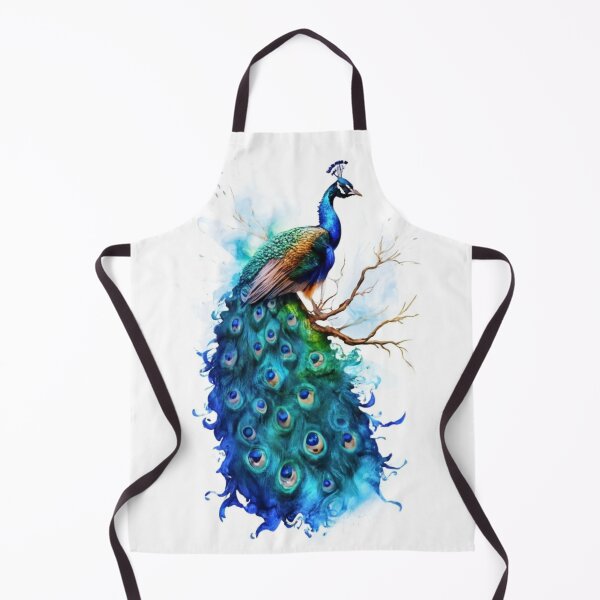 Item preview, Scene in dramatic light blue peacock alcohol ink,blue bird graphic illustration designed and sold by gulka8.