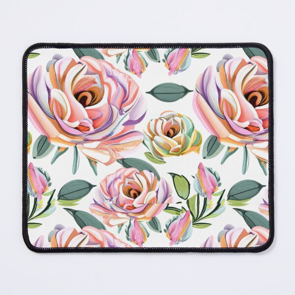 Item preview, Resin color, ink, feather, pastel rose flower pattern, seamless stitching illustration, 3D rendering designed and sold by gulka8.