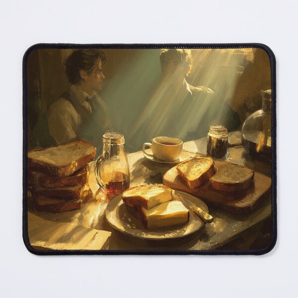 Item preview, Sunlit Breakfast Conversation Scene | Cinematic Oil Painting Style Dark Academia Art designed and sold by MetroEnvision.