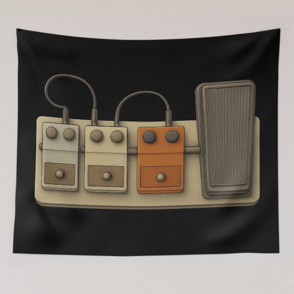 Item preview, Electric Guitar Pedal Board Sketch designed and sold by ThoughtsInTheOpen.