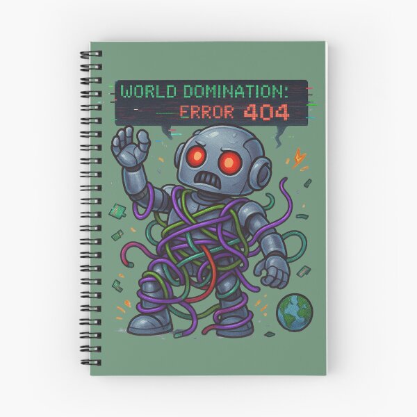 Item preview, World Domination Error 404 – Funny Tangled Robot Sci-Fi Design designed and sold by OddJobsOnly.