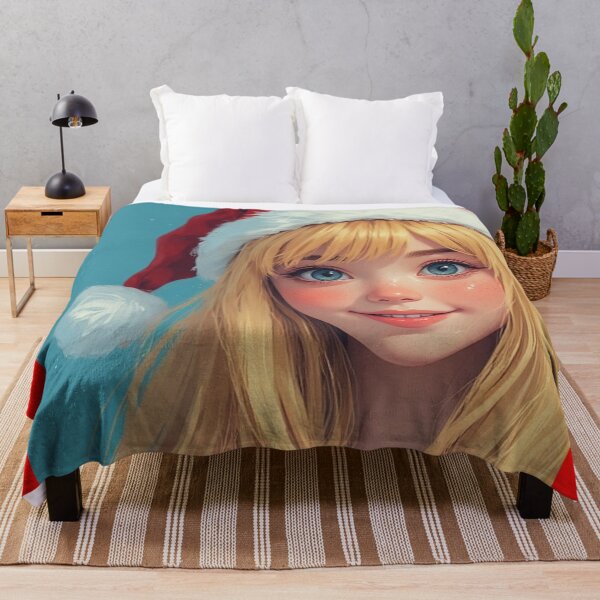 Item preview, Girl smiling with Christmas hat designed and sold by ArtsJulian.