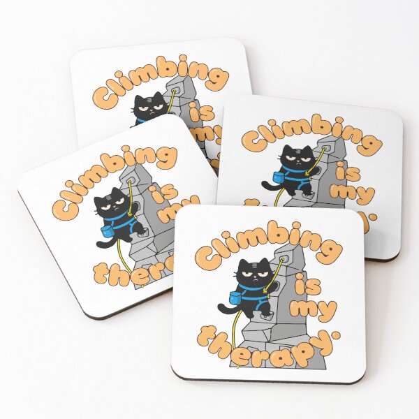 Item preview, Climbing Is My Therapy Rock Climber Cat designed and sold by IAPICTURE.