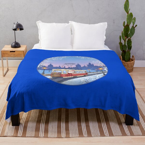 Item preview, Kawaii Santa Tram by Charles Bridge – Blue Hour Christmas Scene designed and sold by FixwellStudio.