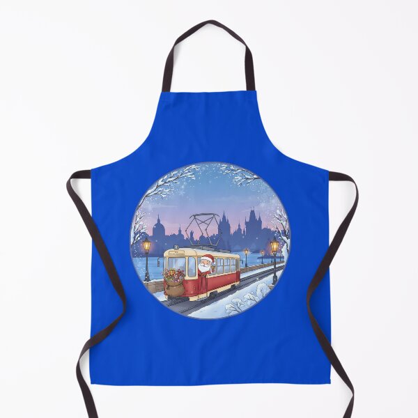 Item preview, Kawaii Santa Tram by Charles Bridge – Blue Hour Christmas Scene designed and sold by FixwellStudio.