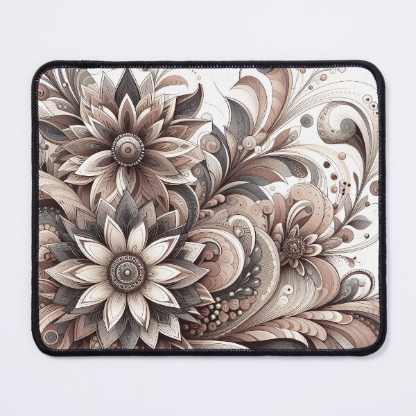 Item preview, Intricate floral pattern in sepia tones, with swirling petals and delicate details designed and sold by homydesign.