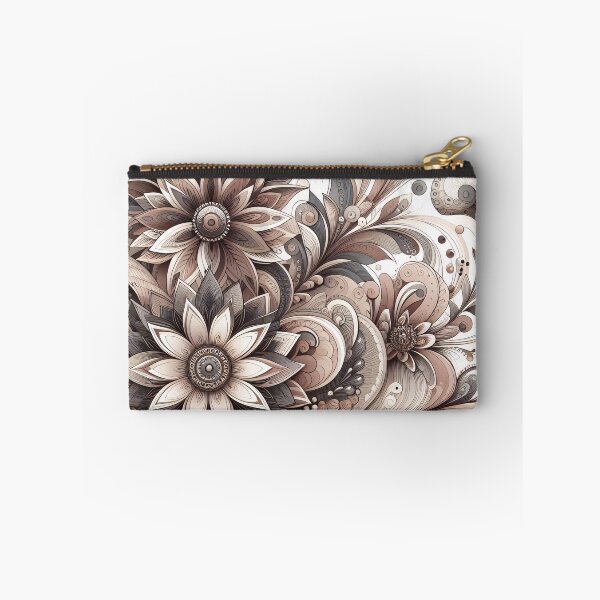 Item preview, Intricate floral pattern in sepia tones, with swirling petals and delicate details designed and sold by homydesign.