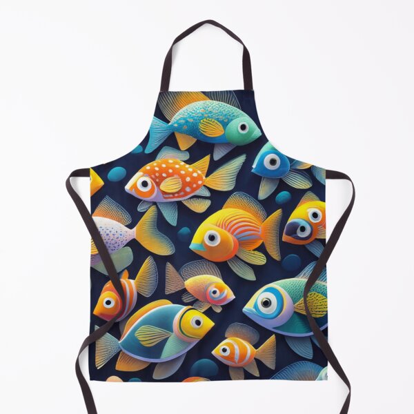 Item preview, small gold fish, print on black fabric designed and sold by gulka8.