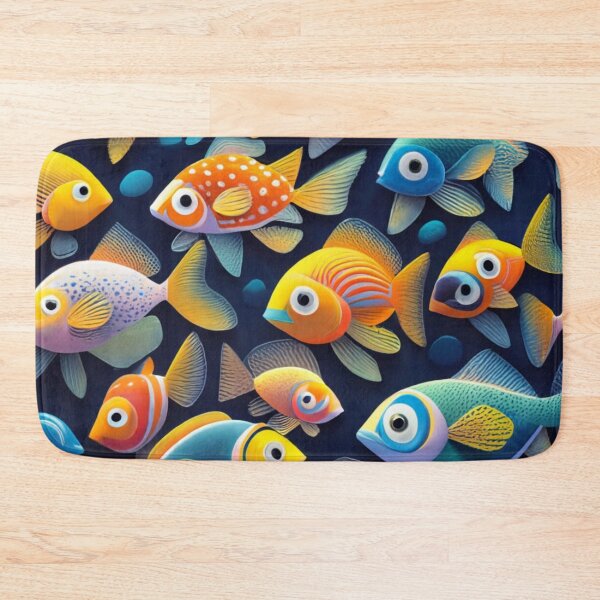 Item preview, small gold fish, print on black fabric designed and sold by gulka8.