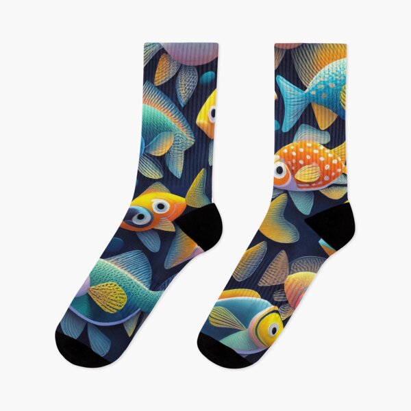 Item preview, small gold fish, print on black fabric designed and sold by gulka8.