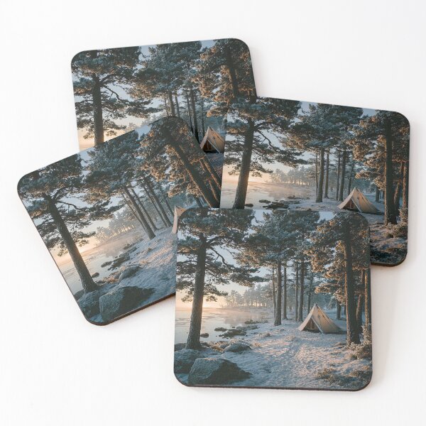 Item preview, Winter Solstice Camp Aesthetic | Frosted Pine Forest Golden Sunrise Adventure designed and sold by MetroEnvision.