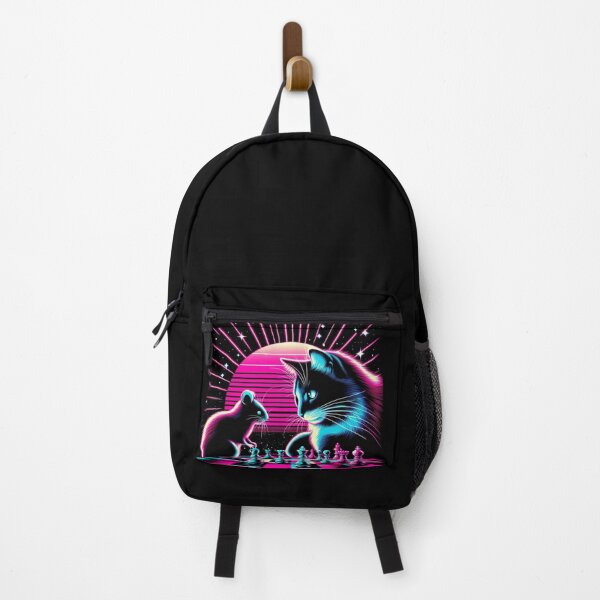 Item preview, Cosmic Chess Duel: Neon Cat vs Clever Mouse designed and sold by Dogandesighn.