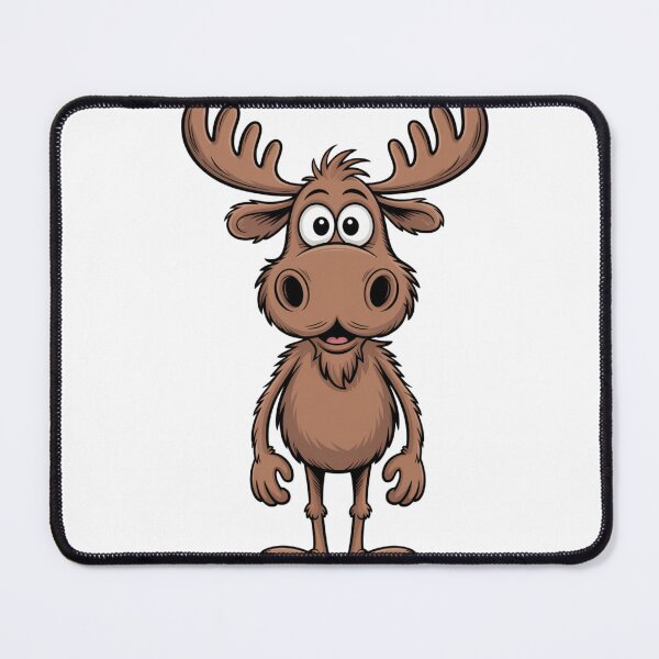 Item preview, Minimalist black moose – comic mascot designed and sold by FusiTink.