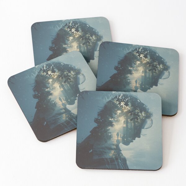 Item preview, Double Exposure Memory Portrait | Psychological Art Surreal Introspection designed and sold by MetroEnvision.