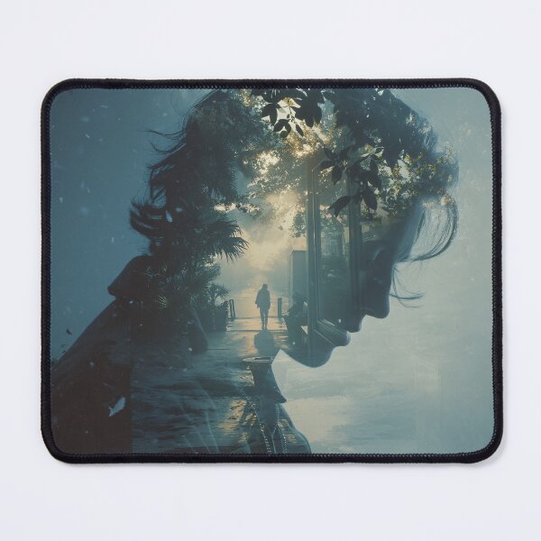 Item preview, Double Exposure Memory Portrait | Psychological Art Surreal Introspection designed and sold by MetroEnvision.
