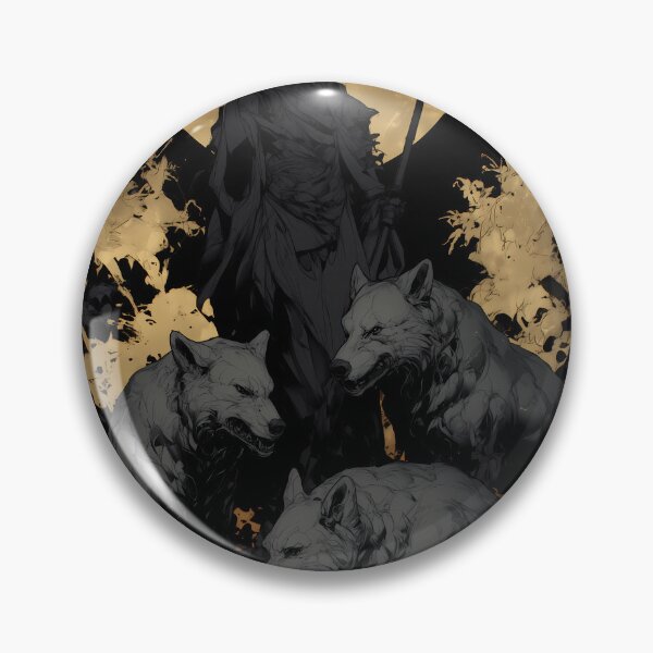 Item preview, Mythic Gatekeeper with Wolves Under Full Moon – Dark Fantasy designed and sold by Torii Studio.