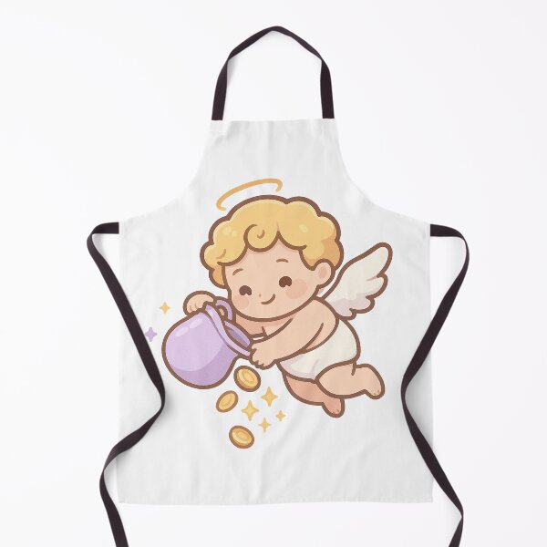 Item preview, Coin Fountain Angel Sticker | Kawaii Wealth Angel | Gold Coin Blessing Charm | Money Sticker designed and sold by HerDreamCodes.