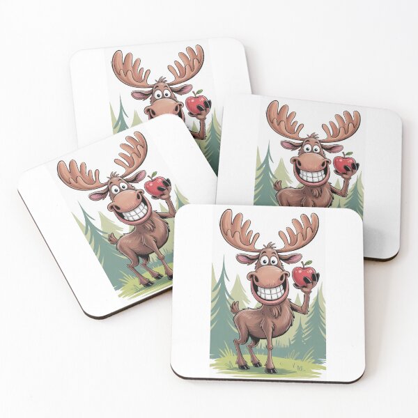 Item preview, Moose with apple – forest humor designed and sold by FusiTink.