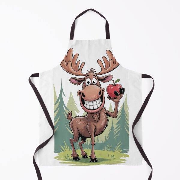 Item preview, Moose with apple – forest humor designed and sold by FusiTink.