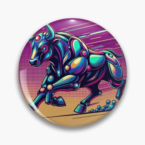 Item preview, Cyber Bull Rush – Neon Futuristic Power designed and sold by Dogandesighn.