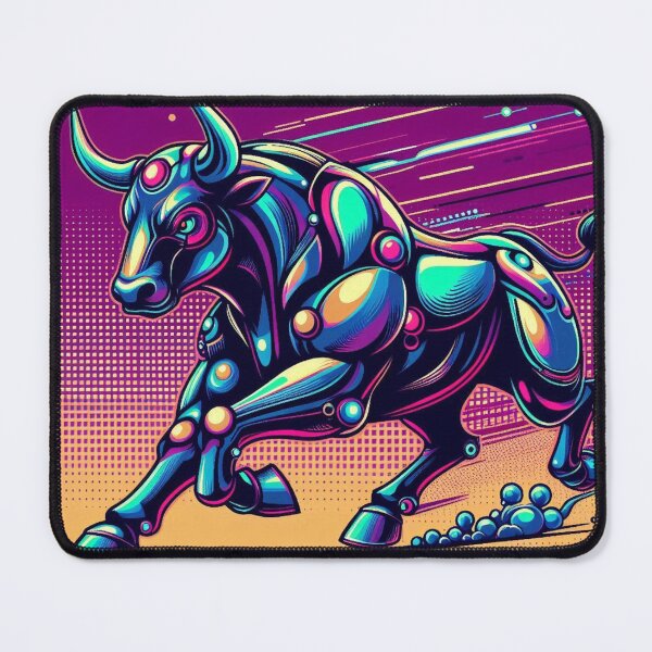 Item preview, Cyber Bull Rush – Neon Futuristic Power designed and sold by Dogandesighn.