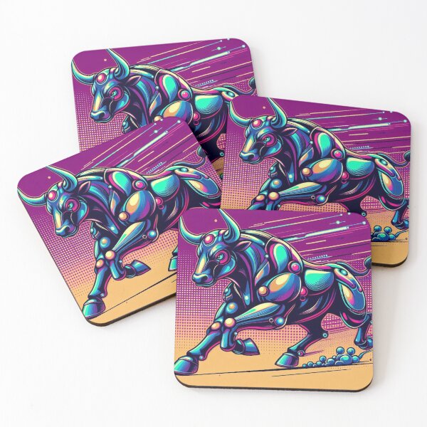 Item preview, Cyber Bull Rush – Neon Futuristic Power designed and sold by Dogandesighn.