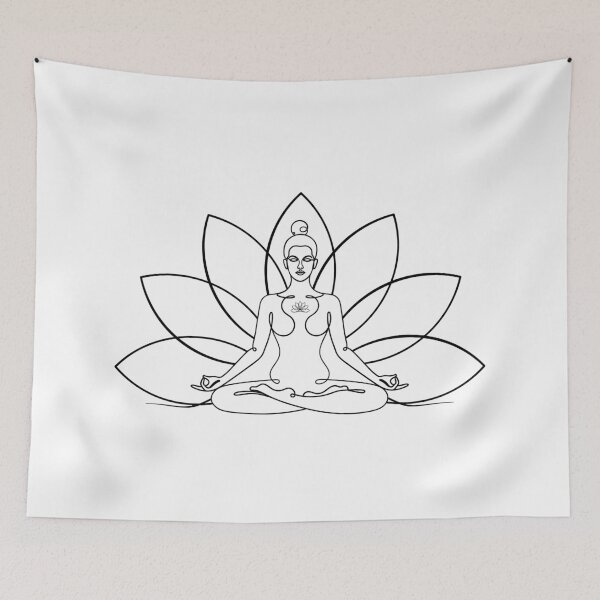 Item preview, Yoga Lotus - Padma Padmasana - One Line Drawing" designed and sold by altandesign.