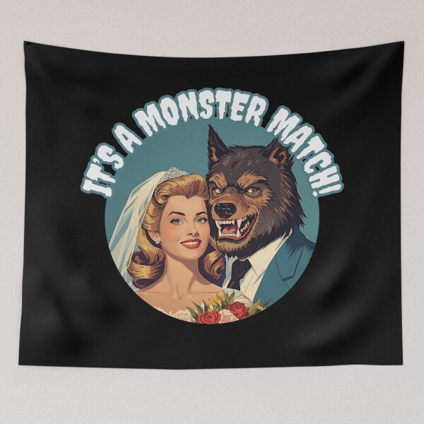 Item preview, Monster Match Retro Couple It's a Monster Match! designed and sold by Vintage City.