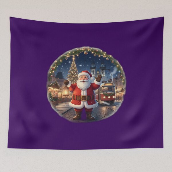 Item preview, Santa Christmas Prague Tram Night Scene – Cinematic Cartoon designed and sold by FixwellStudio.