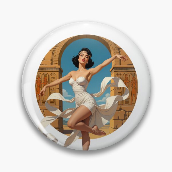 Item preview, Mummy in Motion – Vintage Egyptian Pin-Up Ballerina designed and sold by Lightning-Lace.