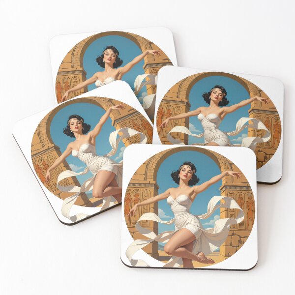 Item preview, Mummy in Motion – Vintage Egyptian Pin-Up Ballerina designed and sold by Lightning-Lace.