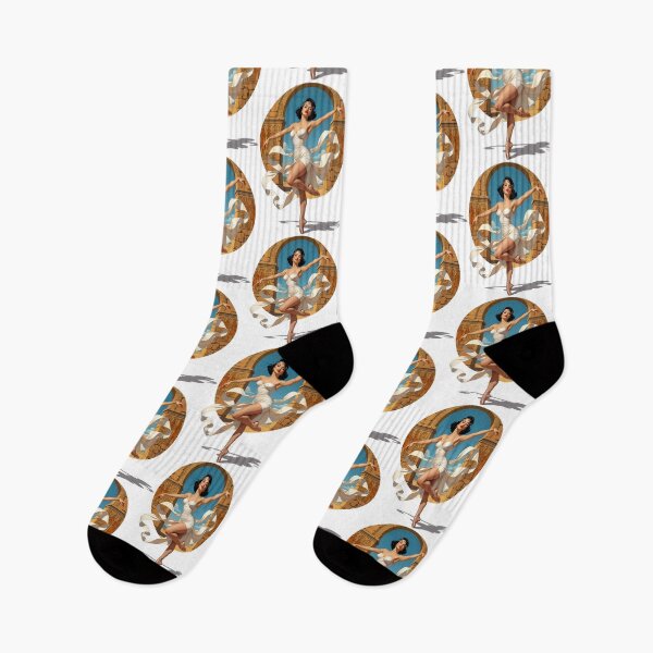 Item preview, Mummy in Motion – Vintage Egyptian Pin-Up Ballerina designed and sold by Lightning-Lace.