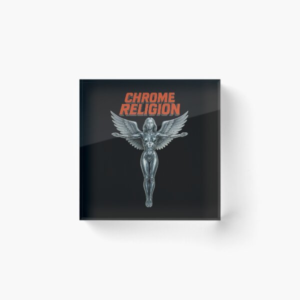 Item preview, Chrome Religion — Cyberpunk Winged Deity designed and sold by The Devil's Bargain.