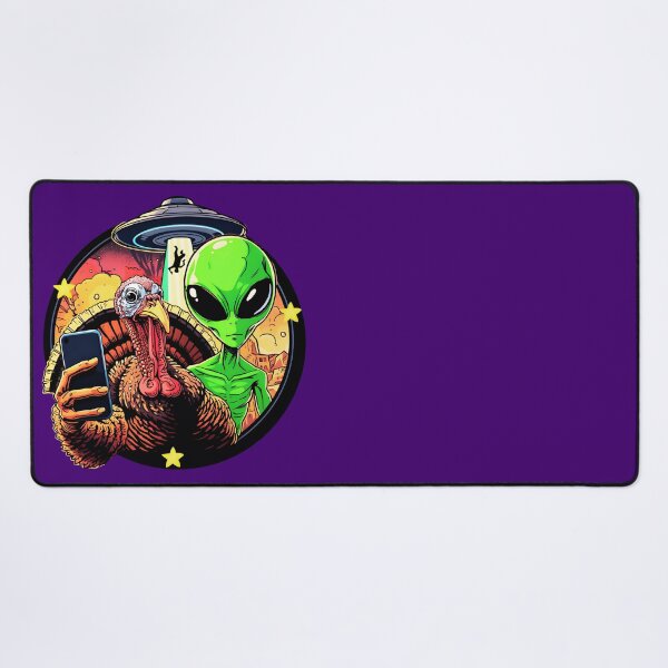 Item preview, Funny Thanksgiving Alien Invasion Turkey UFO Selfie designed and sold by Zayavca.