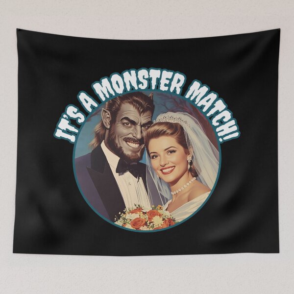 Item preview, Monster Match Retro Couple It's a Monster Match! designed and sold by Vintage City.