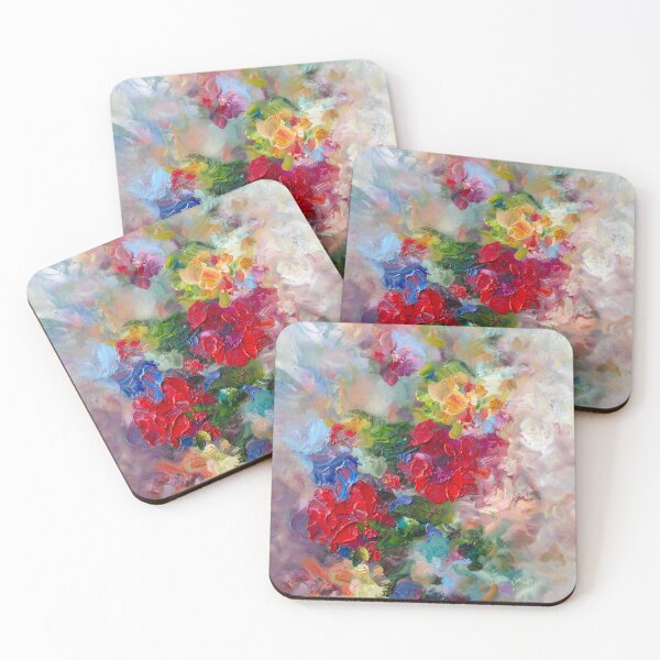 Item preview, Colourful abstract flower painting of impressionist roses 'Fresh Perspective' designed and sold by MELISSA MCKINNON.