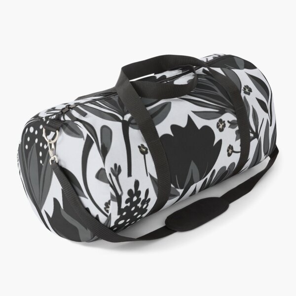 Item preview, roses, daisies and other selected flowers, black and white floral pattern, black flower motif designed and sold by gulka8.