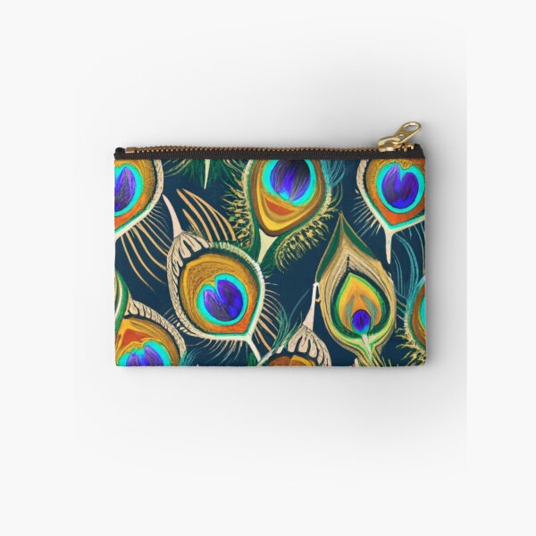 Item preview, peacock feather pattern for t-shirt. Print with characteristic peacock eyes, wavy texture of feathers. stunning pattern, exotic graphics, image designed and sold by gulka8.