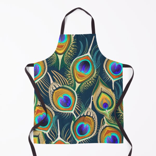 Item preview, peacock feather pattern for t-shirt. Print with characteristic peacock eyes, wavy texture of feathers. stunning pattern, exotic graphics, image designed and sold by gulka8.