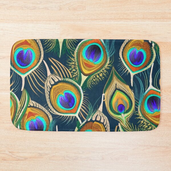 Item preview, peacock feather pattern for t-shirt. Print with characteristic peacock eyes, wavy texture of feathers. stunning pattern, exotic graphics, image designed and sold by gulka8.