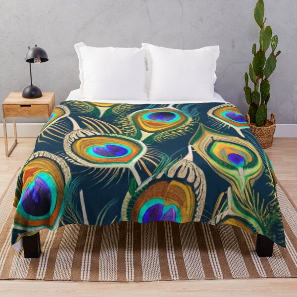 Item preview, peacock feather pattern for t-shirt. Print with characteristic peacock eyes, wavy texture of feathers. stunning pattern, exotic graphics, image designed and sold by gulka8.