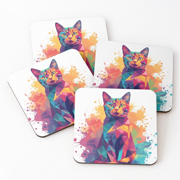 Item preview, Vibrant Polygon Cat designed and sold by Lumive.