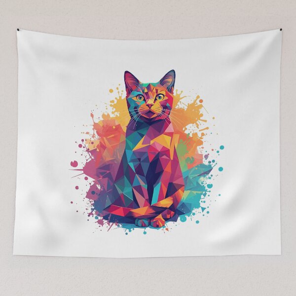 Item preview, Vibrant Polygon Cat designed and sold by Lumive.
