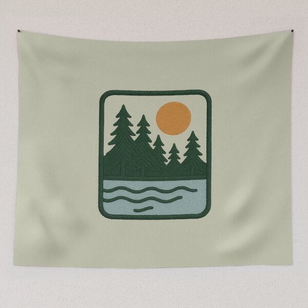 Item preview, Minimal Forest Patch – Embroidered Nature Badge Design designed and sold by NoctaHike.