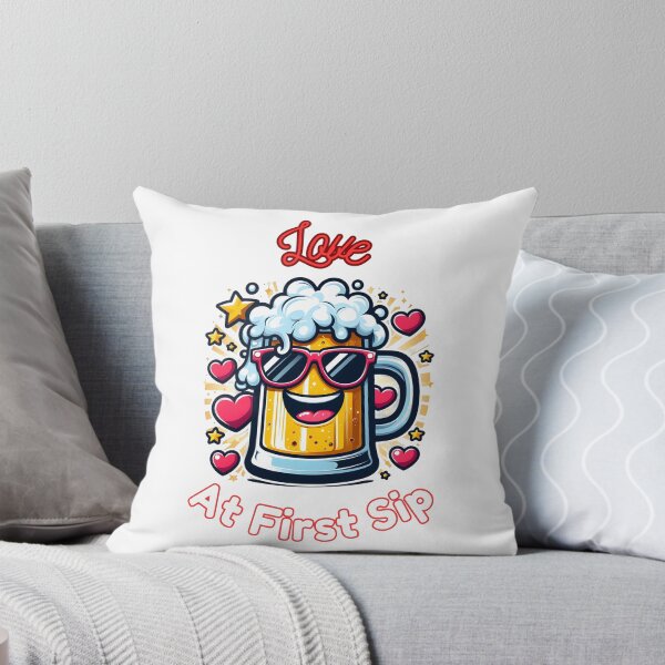 Item preview,  Love at First Sip: Cute Beer Mug with Hearts. designed and sold by The-T-In-Retro.