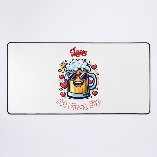 Item preview, Love at First Sip: Cute Beer Mug with Hearts. designed and sold by The-T-In-Retro.